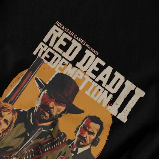 Red Dead Redemption 2 Game Retro Graphic Tshirt - Black / S Available at 2Fast2See.co