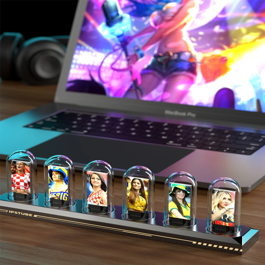 Retro RGB Nixie Tube Clock with LED Glow - IPS Color Screen, DIY Analog Digital Tube - Available at 2Fast2See.co
