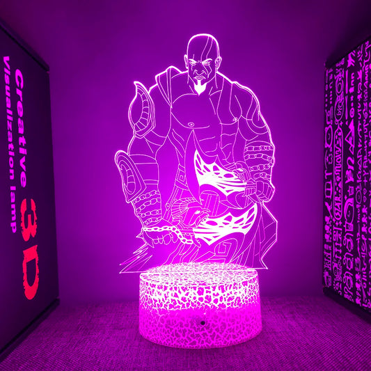 God of War Figure Kratos 3D Led Night Light - Black Base Available at 2Fast2See.co
