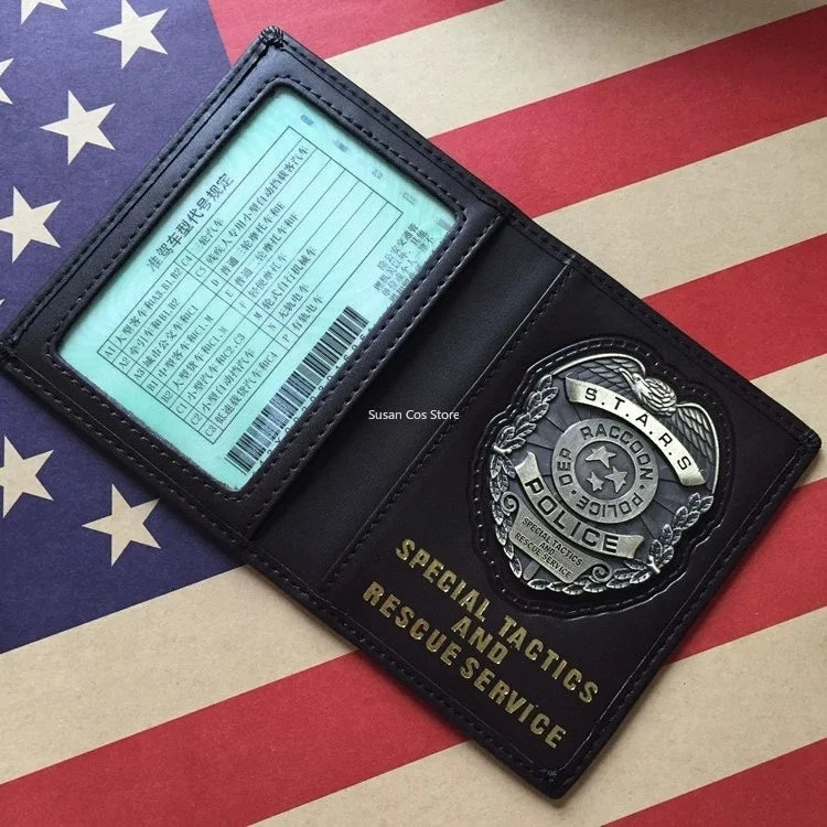 RE4 Leon Scott Kennedy Game Metal Badge Wallet Ada wong Chris Redfield Rebecca Customized Cosplay Accessory