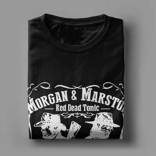 Red Dead Redemption Morgan & Marston Tshirt - Black / S Available at 2Fast2See.co