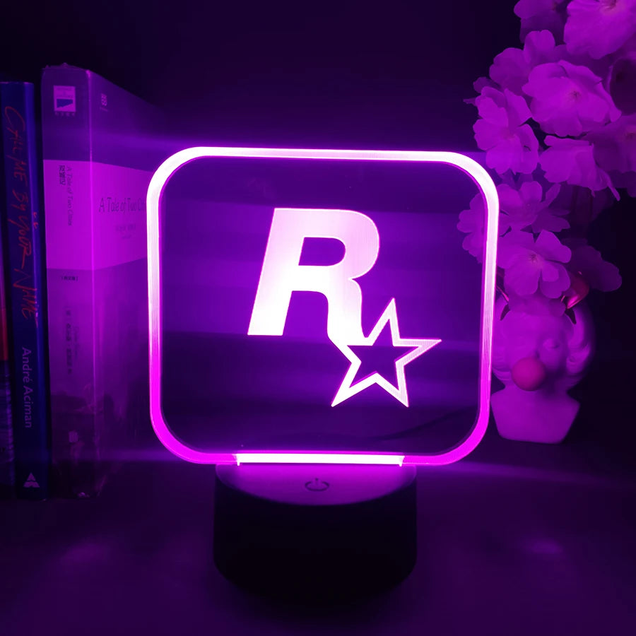 Rockstar Games 3D Logo Night Lamp