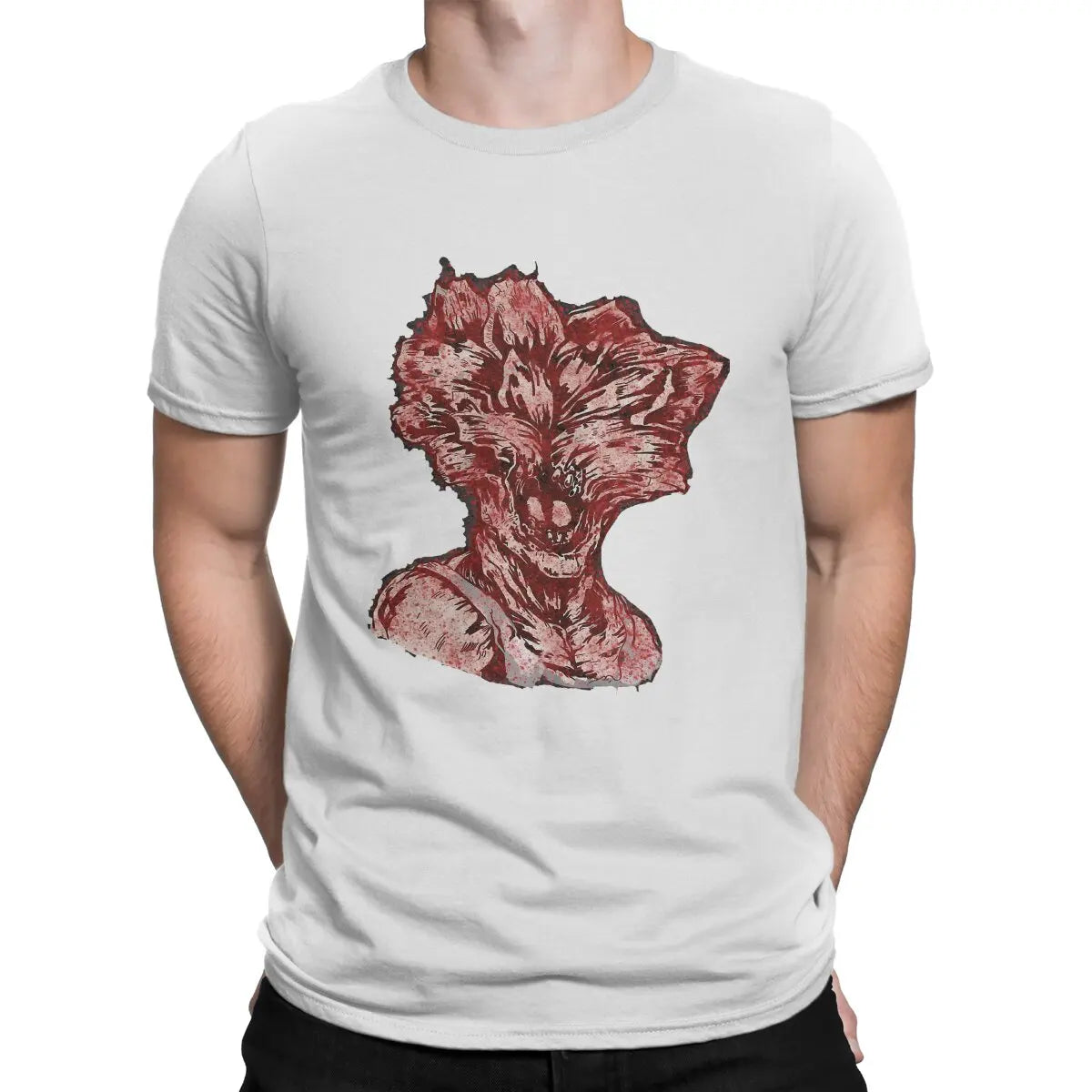 The Last Of Us Clicker Inspired Cotton Tshirt - White / S Available at 2Fast2See.co