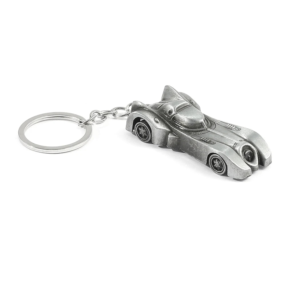 Batman Classic Vintage Silver Batmobile Keychain