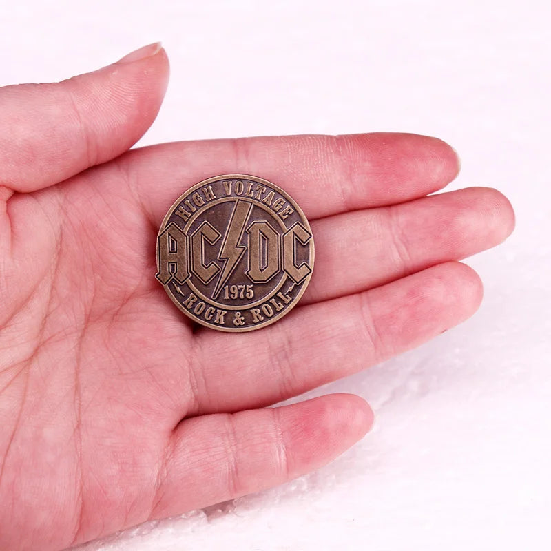 American Vintage Rock Roll Music Song Enamel Pin - Available at 2Fast2See.co