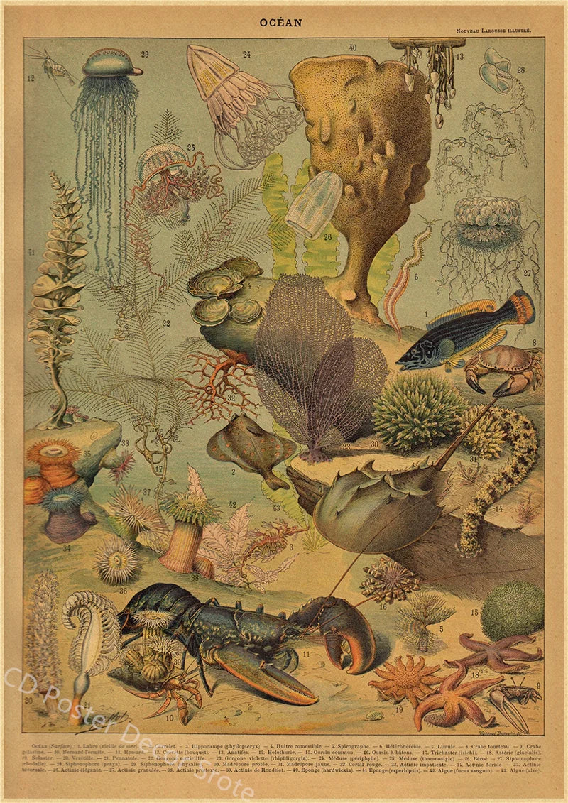 Vintage Butterfly Insects Flowers Mushrooms Posters - 23 / A4 Available at 2Fast2See.co