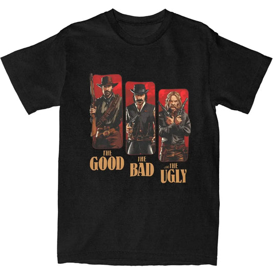 Red Dead Redemption 2 The Good The Bad The Ugly Pure Cotton Tshirt - Black / S Available at 2Fast2See.co