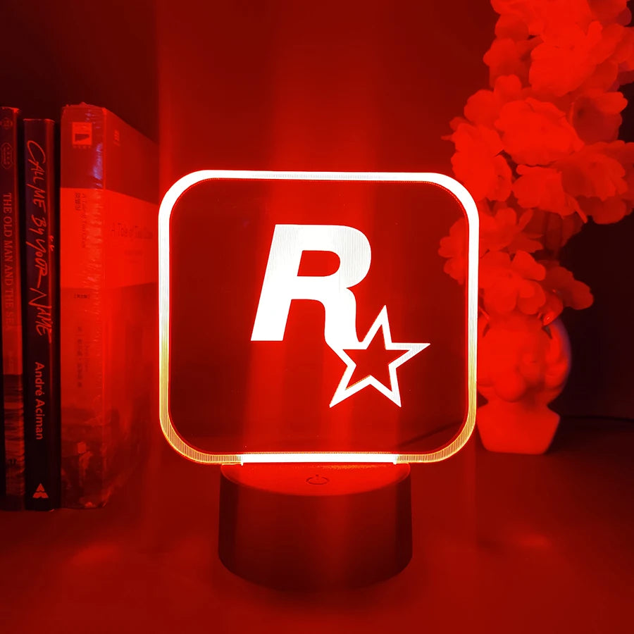Rockstar Games 3D Logo Night Lamp