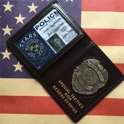 RE4 Leon Scott Kennedy Game Metal Badge Wallet Ada wong Chris Redfield Rebecca Customized Cosplay Accessory