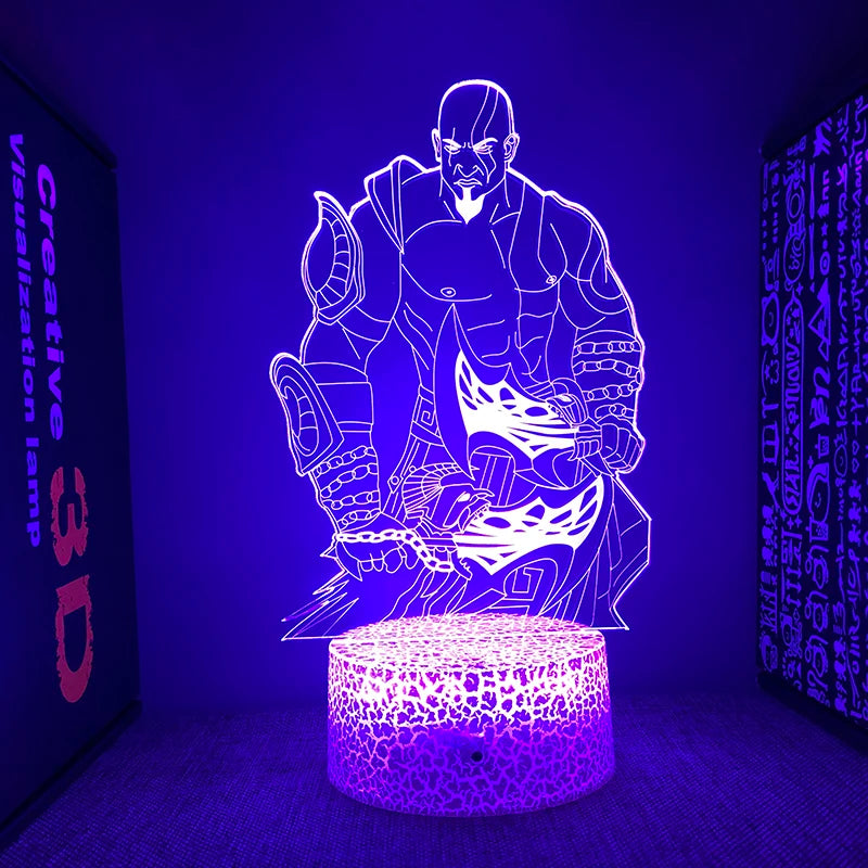 God of War Figure Kratos 3D Led Night Light