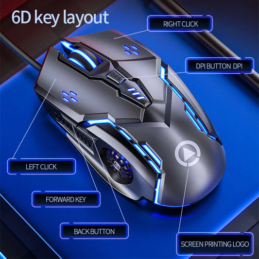 Ergonomic Wired Gaming Mouse with RGB - Black Available at 2Fast2See.co