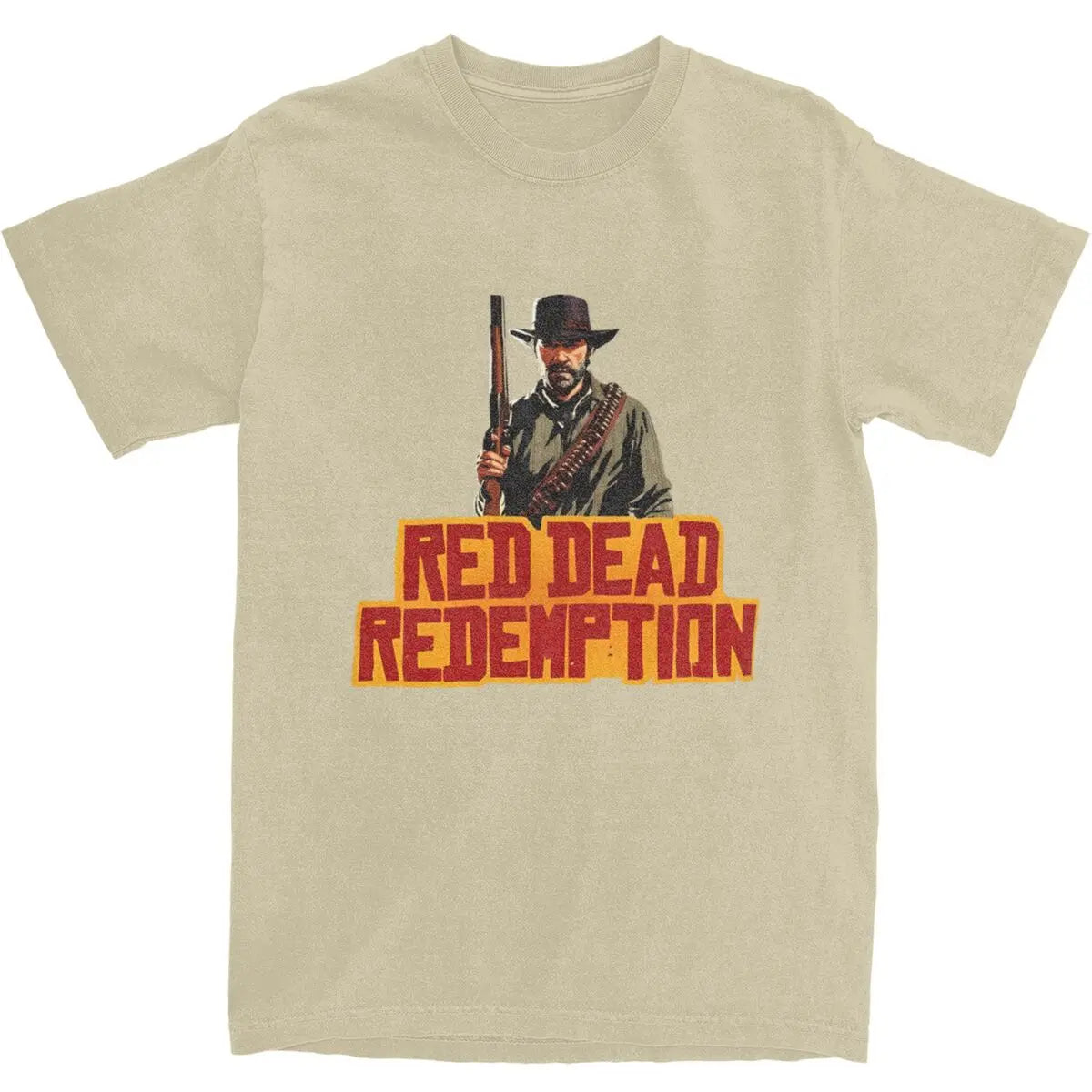 Red Dead Redemption Tshirt Retro Arthur Morgan Design - Khaki / S Available at 2Fast2See.co