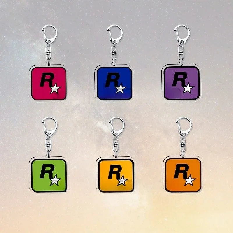 GTA Rockstar Games Acrylic Logo Double Sided Keychains