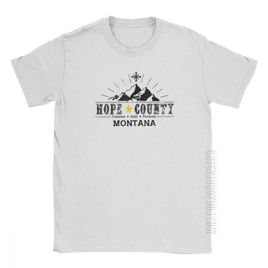 Far Cry Hope County Montana Video Game Inspired 100% Cotton Tshirt - White / S Available at 2Fast2See.co