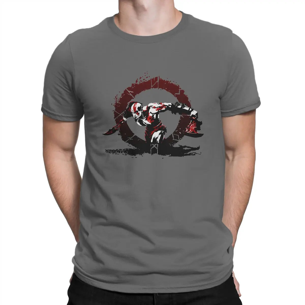 God Of War Kratos TShirt - Dark Grey / L Available at 2Fast2See.co