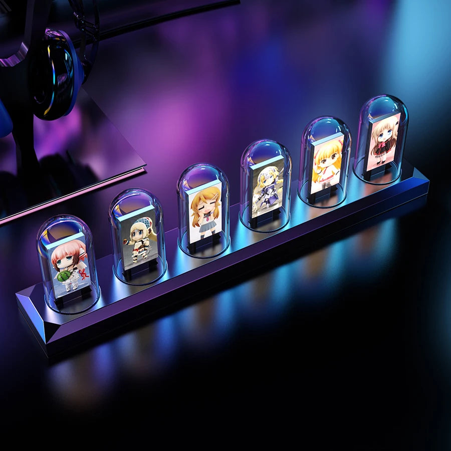 Retro RGB Nixie Tube Clock with LED Glow - IPS Color Screen, DIY Analog Digital Tube - Available at 2Fast2See.co