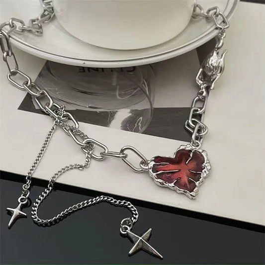 Aesthetic Red Heart Necklaces for Women Premium Jewelry Gifts - 1 Available at 2Fast2See.co