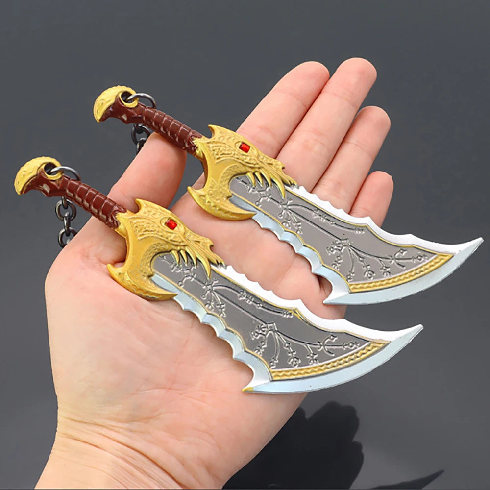 God of War 15cm Double Blades of Chaos with Big Chain Kratos Weapon Keychain - Default Title Available at 2Fast2See.co