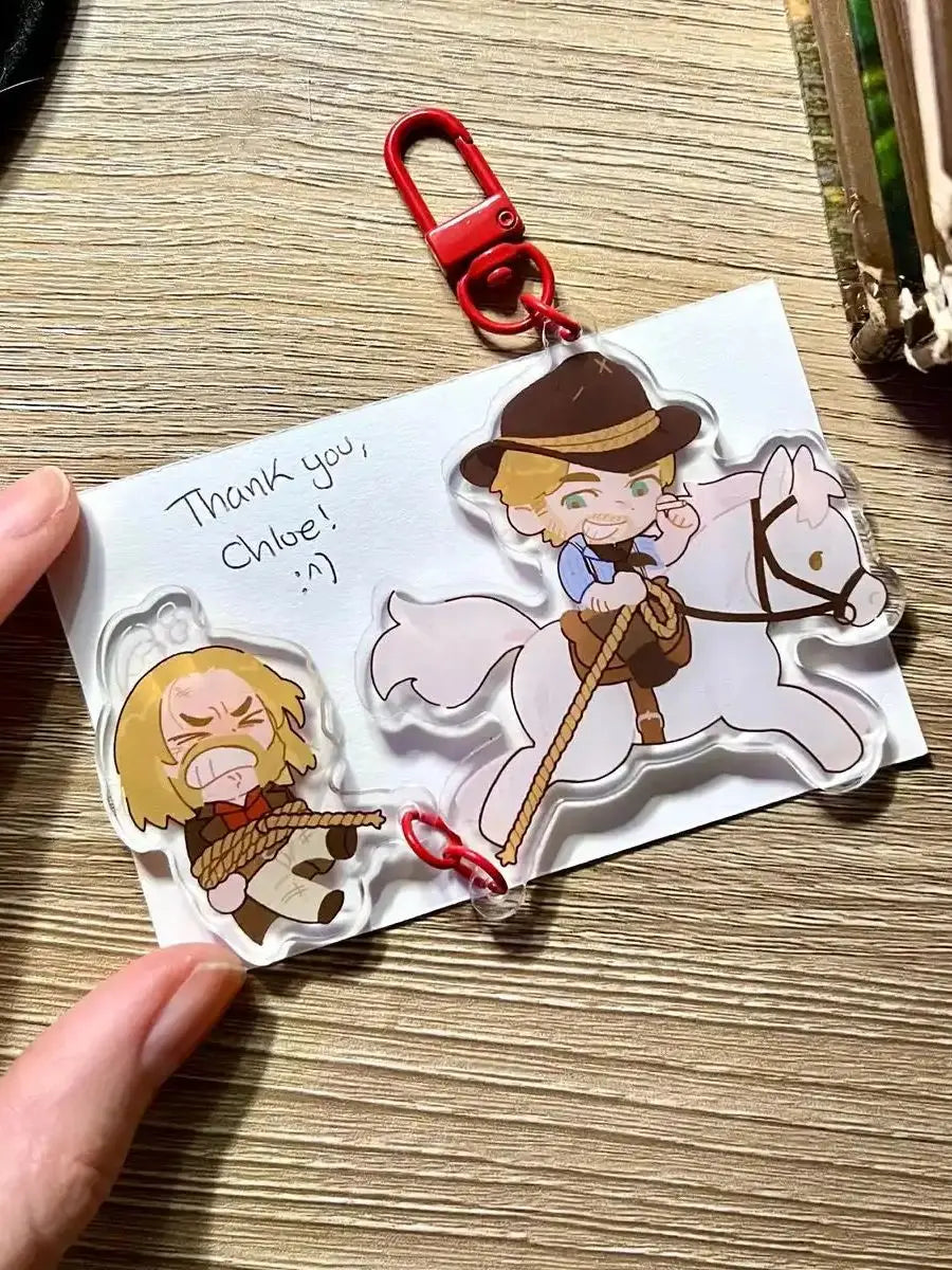 Red Dead Redemption 2 Game RDR2 Cartoon Arthur Morgan Keyring Keychain Fans Gift - Default Title Available at 2Fast2See.co