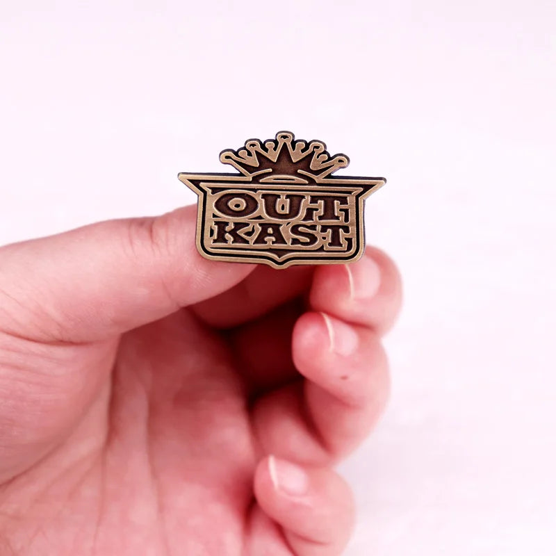 American Retro Badge Outcast Brooch Music Enamel Pin - Available at 2Fast2See.co