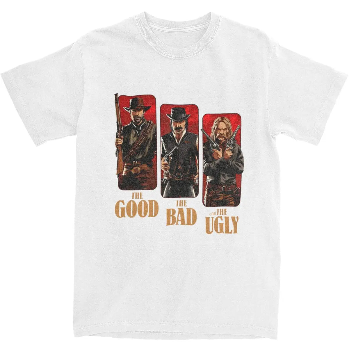 Red Dead Redemption 2 The Good The Bad The Ugly Pure Cotton Tshirt - White / S Available at 2Fast2See.co