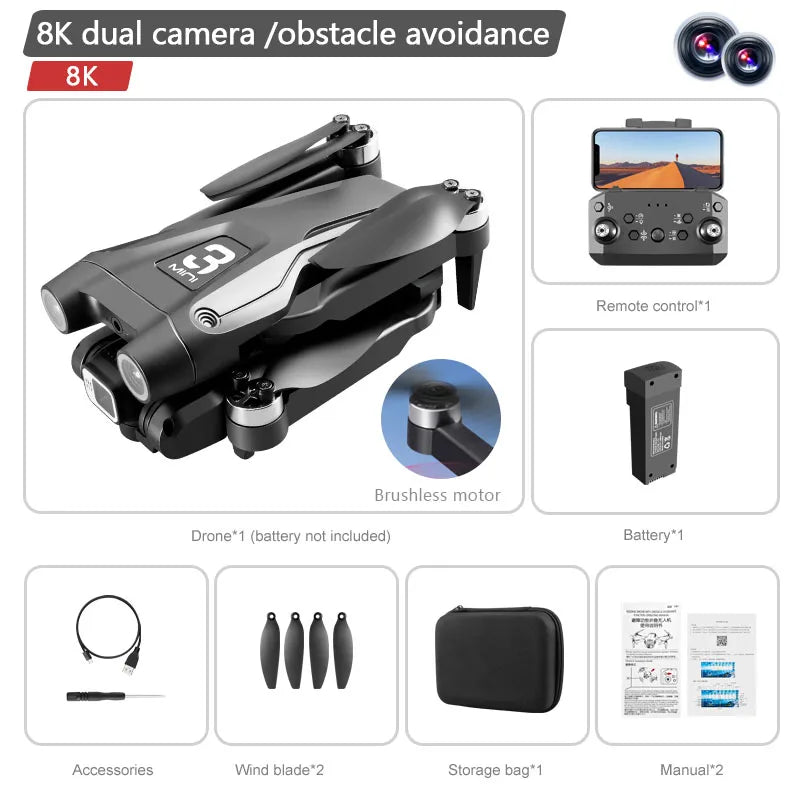 Lenovo Z908Pro Max Dual 8K Professional Drone - Black Dual 8K 1B Available at 2Fast2See.co