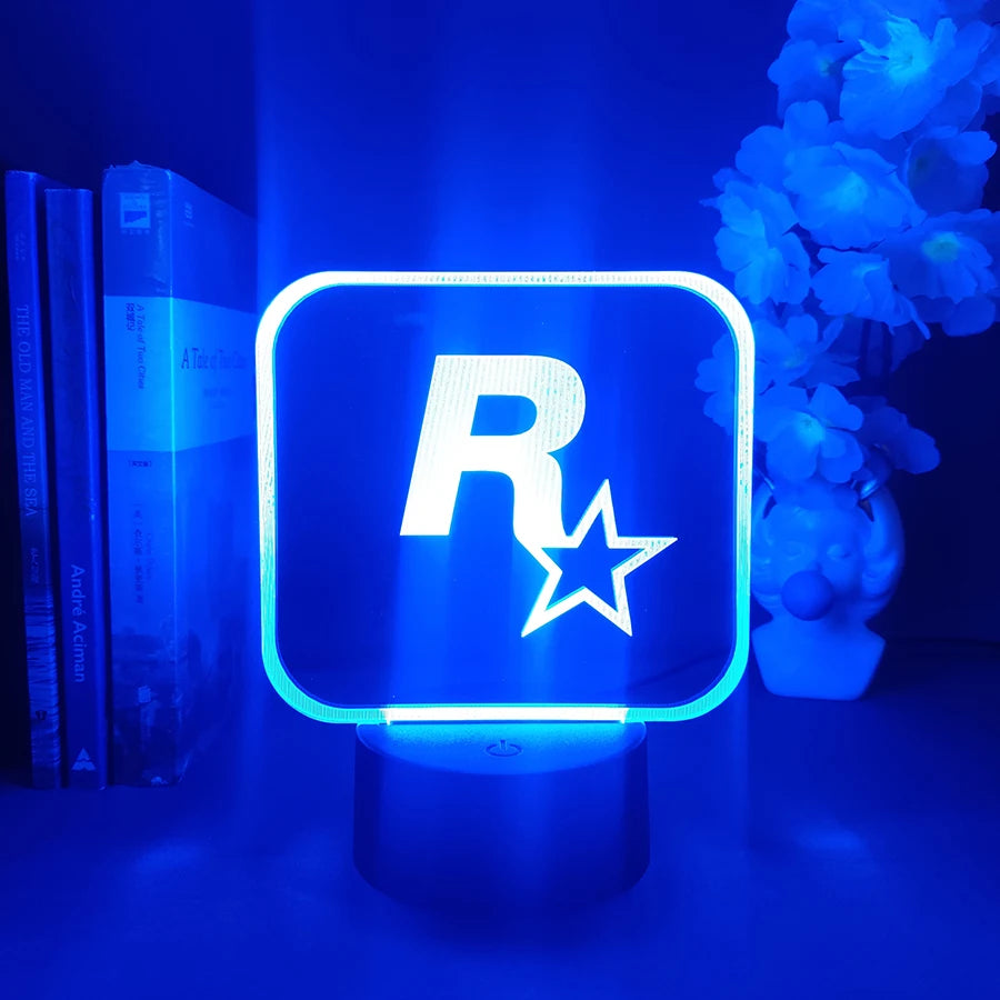 Rockstar Games 3D Logo Night Lamp