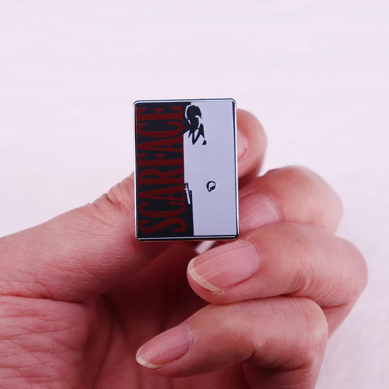 Scarface Movie Enamel Pin American Crime Drama Film Metal Brooch