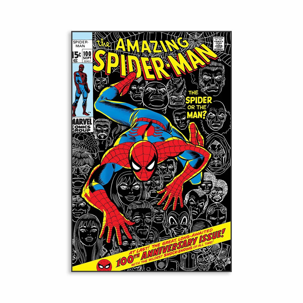 Vintage Classic Posters Avengers, Marvel & Spiderman Prints Cartoon Comic Pictures - 7 / 60x90cm Available at 2Fast2See.co