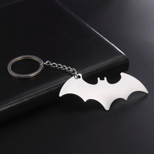 Stainless Steel Batman Silver Keychain - Default Title Available at 2Fast2See.co