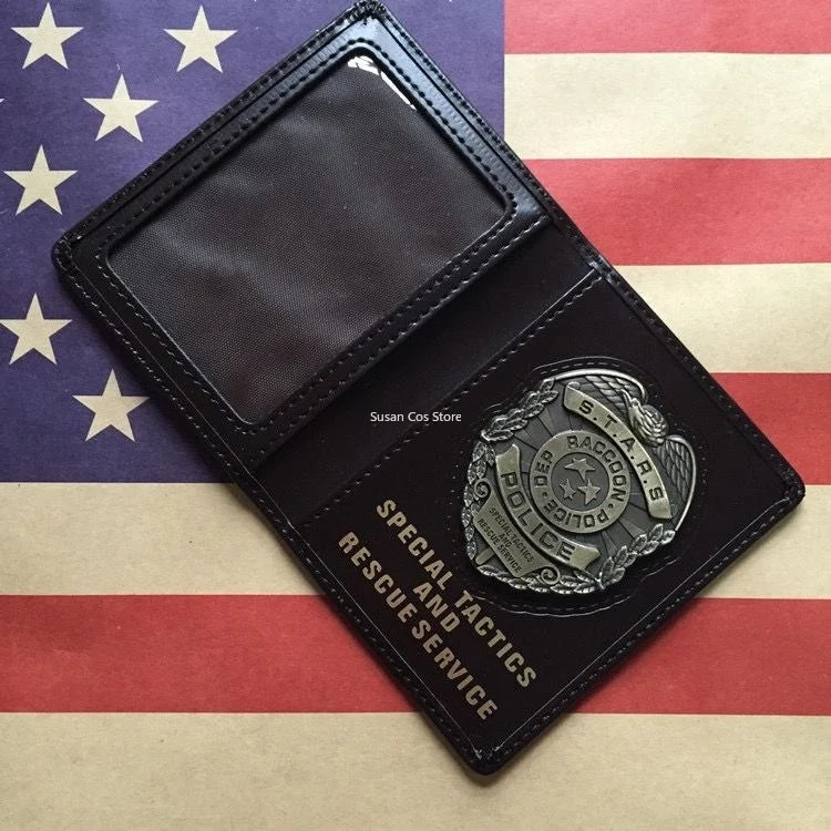 RE4 Leon Scott Kennedy Game Metal Badge Wallet Ada wong Chris Redfield Rebecca Customized Cosplay Accessory