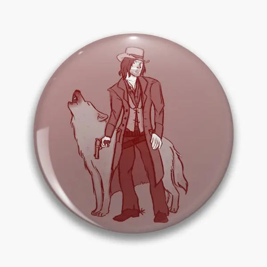 John Marston Wolf Spirit Animal Soft Button Pin - 58mm Available at 2Fast2See.co