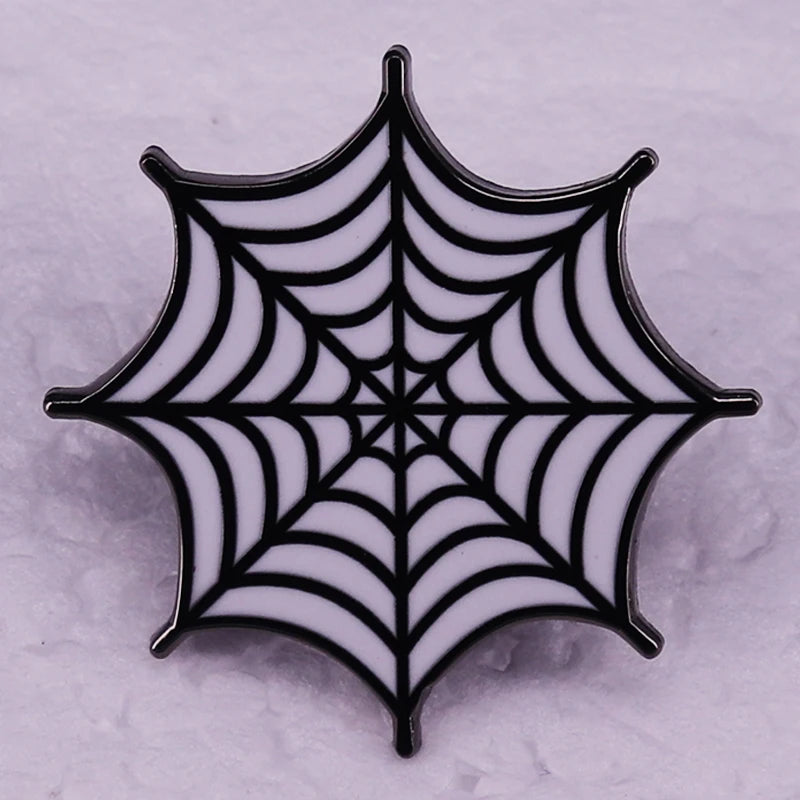 Spider Web Brooch Metal Badge Accessories Halloween Costume Matching