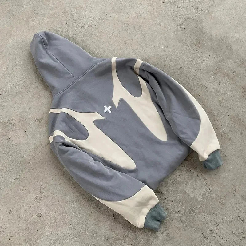 American Retro Casual Hoodie Zipper Sweatshirt Clothing - Available at 2Fast2See.co