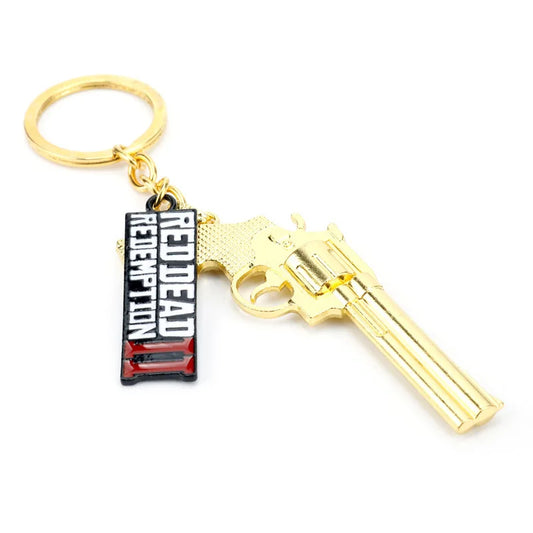 Red Dead Redemption Gold Revolver Keychain - Default Title Available at 2Fast2See.co