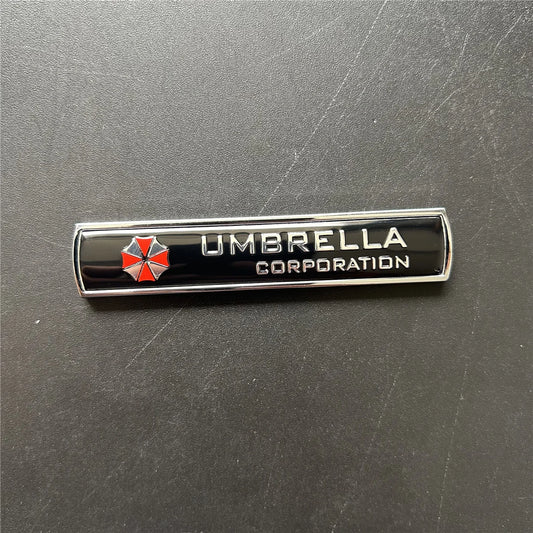 Resident Evil 3D Aluminum Umbrella Corporation Car Stickers Emblem - Black Available at 2Fast2See.co