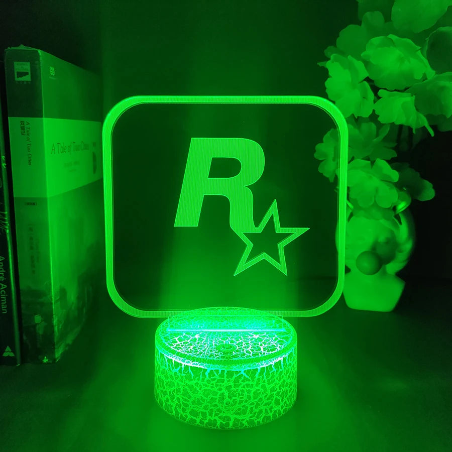 Rockstar Games 3D Logo Night Lamp