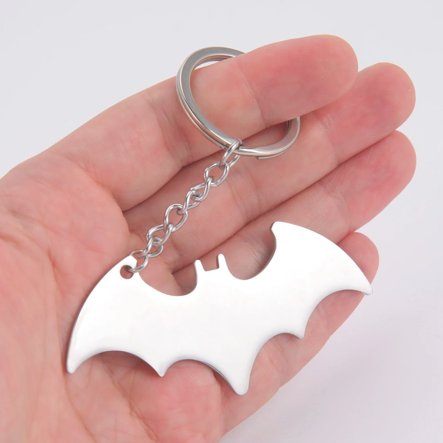 Stainless Steel Batman Silver Keychain