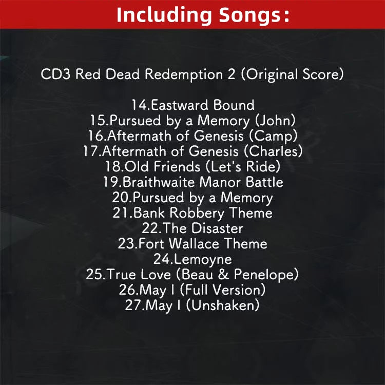 Red Dead Redemption II Game Woody Jackson Music CD RDR 2 OST Album 4pcs Compact Disc - 4pcs Music CD Available at 2Fast2See.co