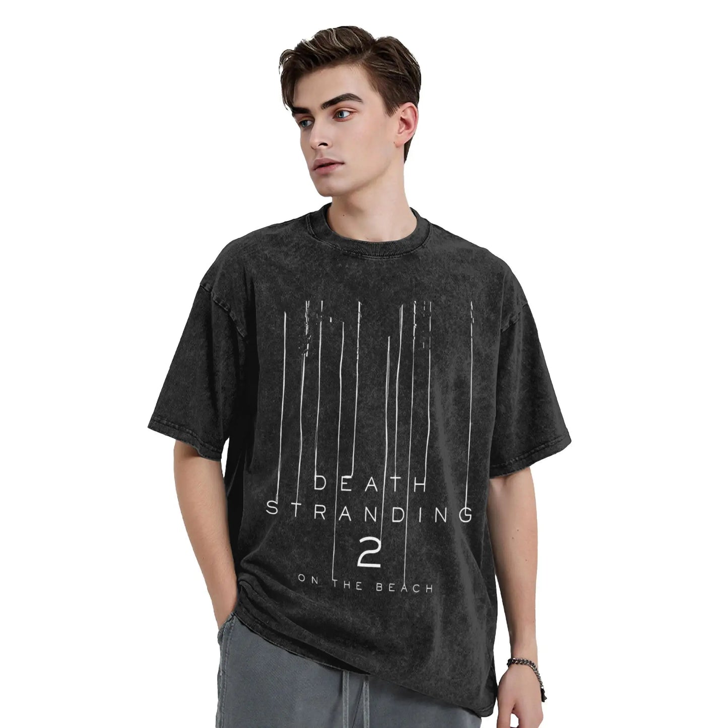 Death Stranding 2 Washed T-Shirt Casual Gaming Clothes Birthday Gift
