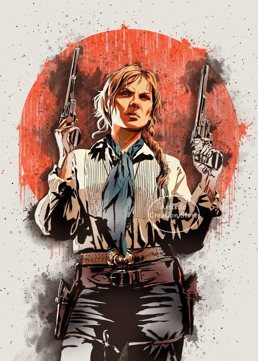 Red Dead Redemption 2 Posters Watercolor Style Prints Room Decor - 3 / 20X30cm Available at 2Fast2See.co