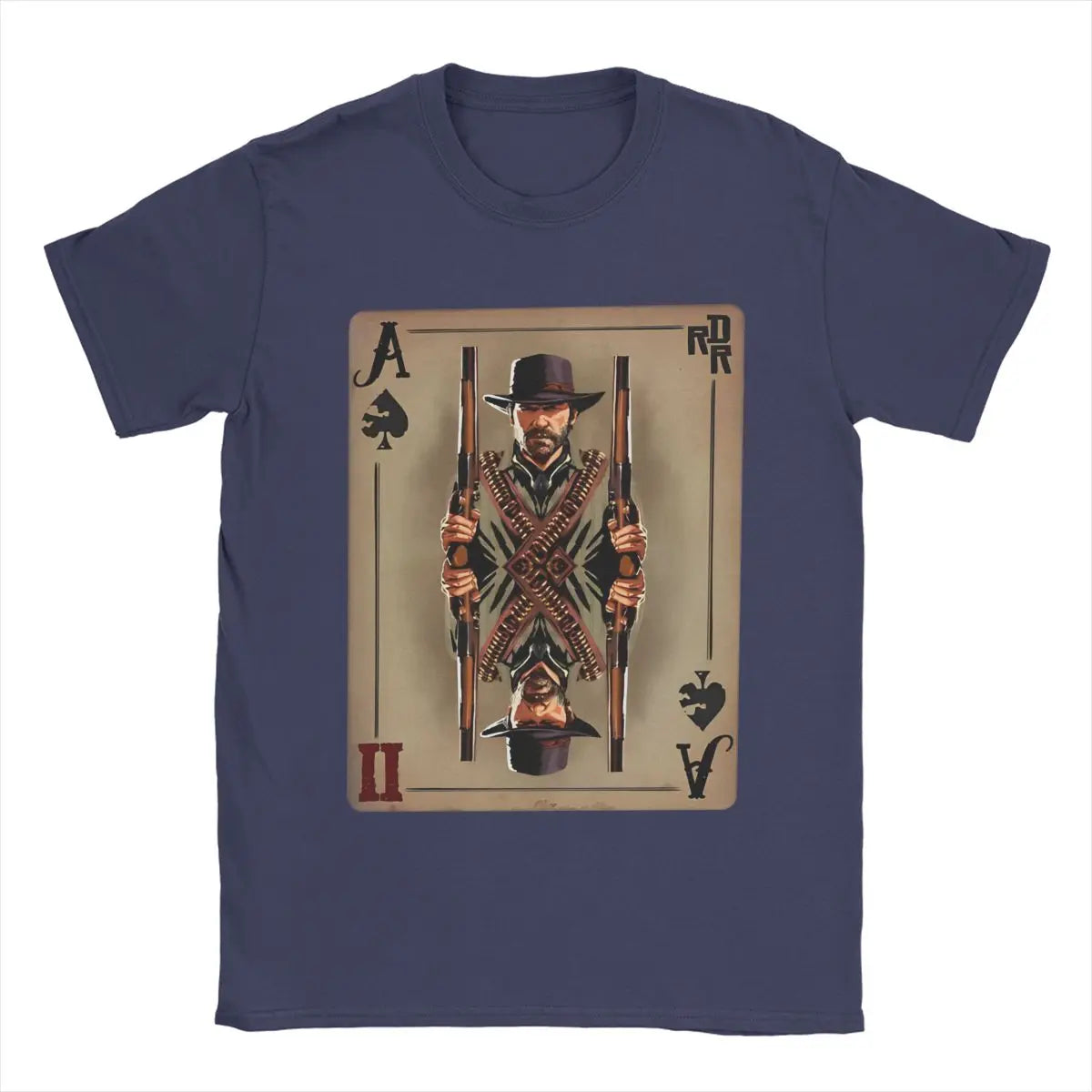 Red Dead Redemption 2 Vintage Arthur Morgan Cotton Tshirt - Navy Blue / S Available at 2Fast2See.co