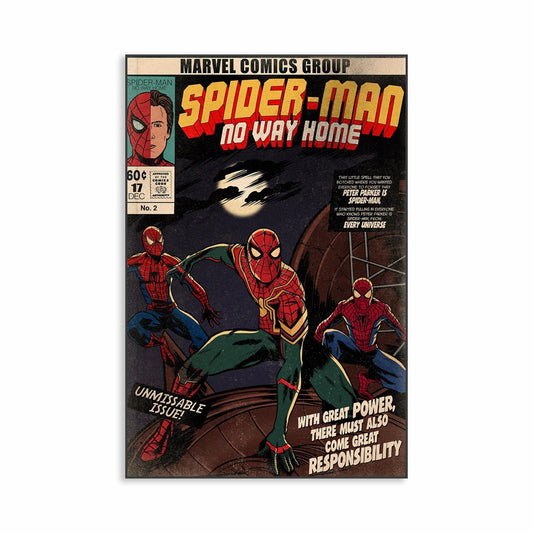 Vintage Classic Posters Avengers, Marvel & Spiderman Prints Cartoon Comic Pictures - 6 / 60x90cm Available at 2Fast2See.co