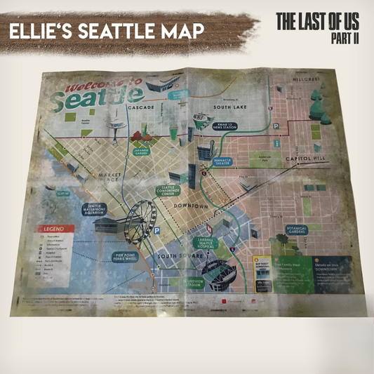 The Last of Us Part II Ellie's Seattle Map High Quality Fanmade - Default Title Available at 2Fast2See.co