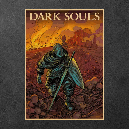 Dark Souls Video Game Comic Design Vintage Poster - 42 x 30cm Available at 2Fast2See.co