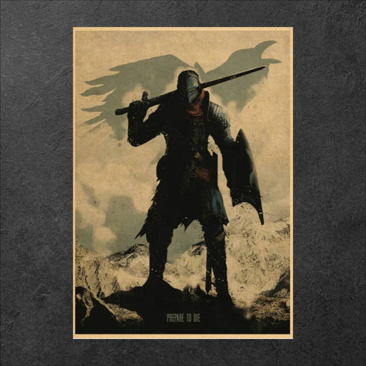 Dark Souls Video Game Prepare To Die Vintage Poster - 42 x 30cm Available at 2Fast2See.co