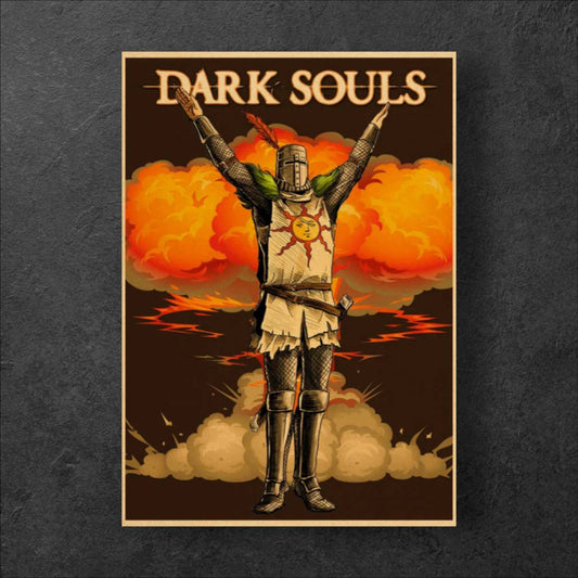 Dark Souls Solaire Praise the Sun Vintage Poster - 42 x 30cm Available at 2Fast2See.co