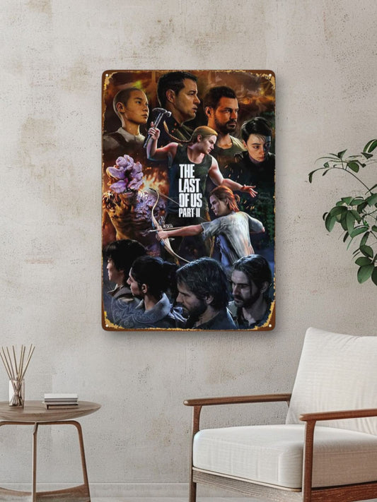 The Last of Us All Characters Inspired Metal Wall Sign Decoration - Clear / 14x20cm Available at 2Fast2See.co