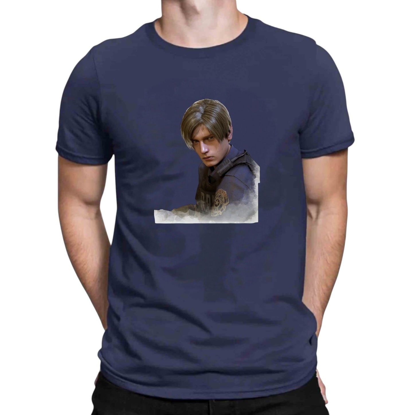 Resident Evil Leon Kennedy Tshirt 100% Cotton Short Sleeve Tee