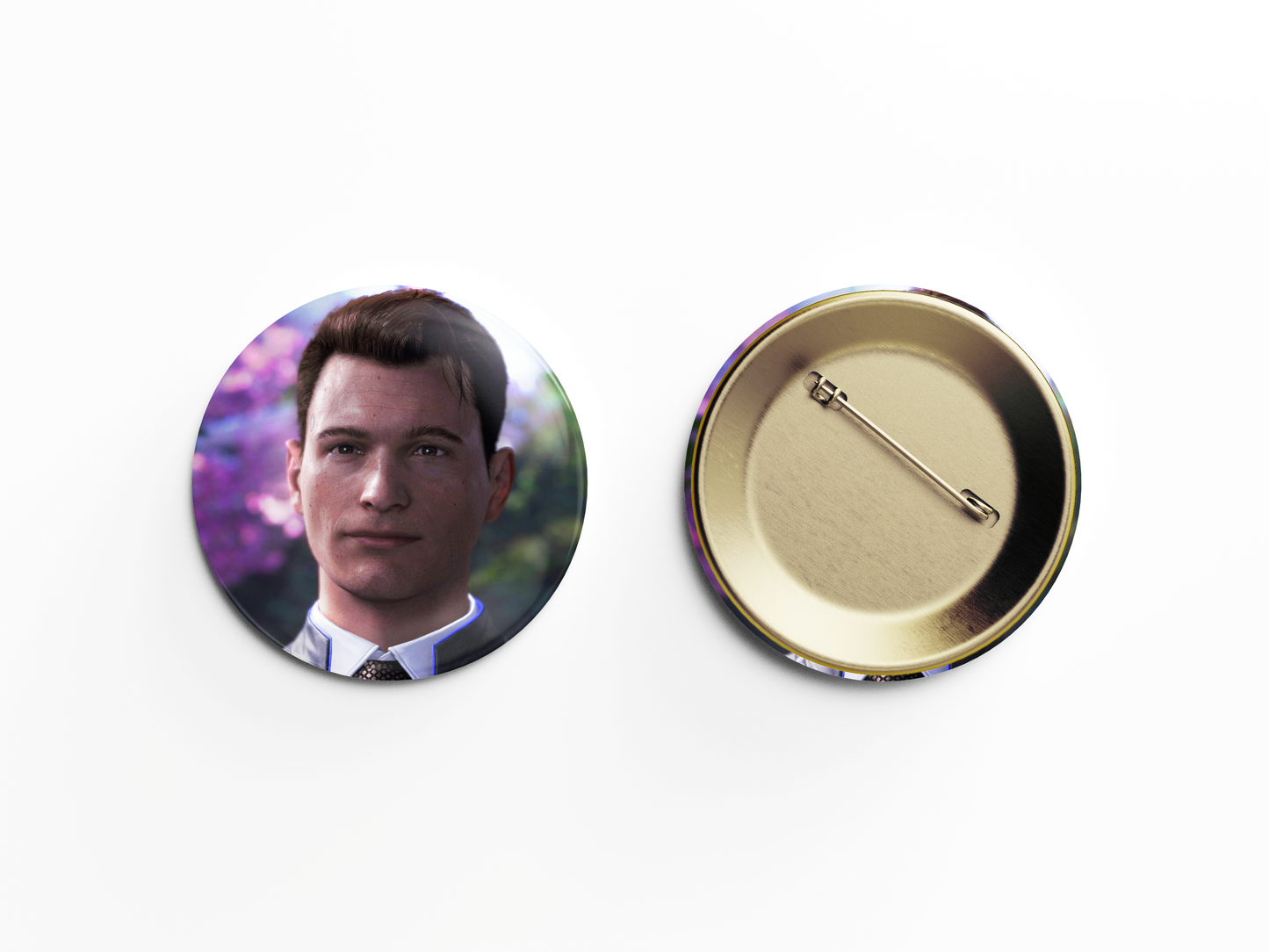 Detroit: Become Human Connor Pin Handmade Round Badge - 58mm Available at 2Fast2See.co